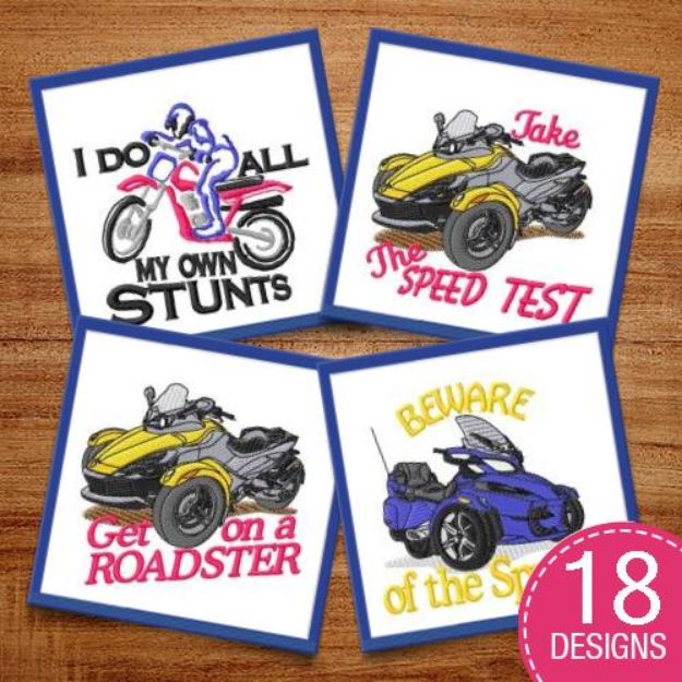 Picture of Fun On Wheels! Embroidery Design Pack