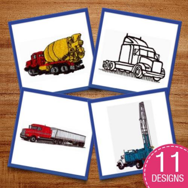 Picture of Working Transportation Embroidery Design Pack