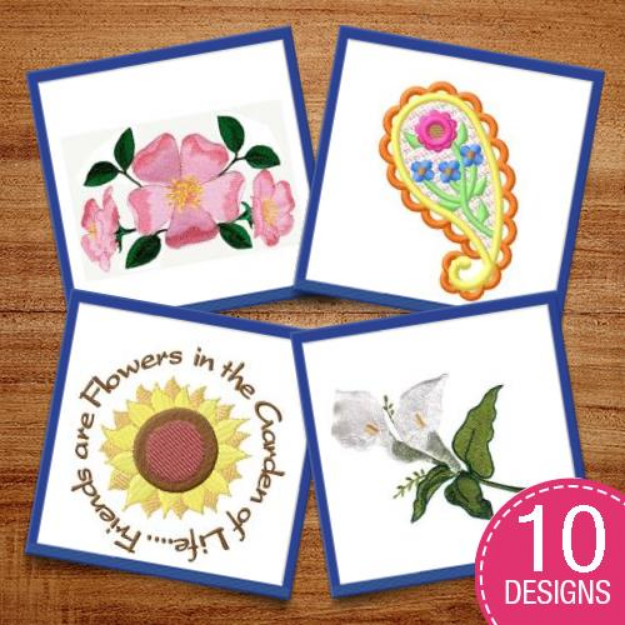 Picture of Spring Flowers & Plants Embroidery Design Pack