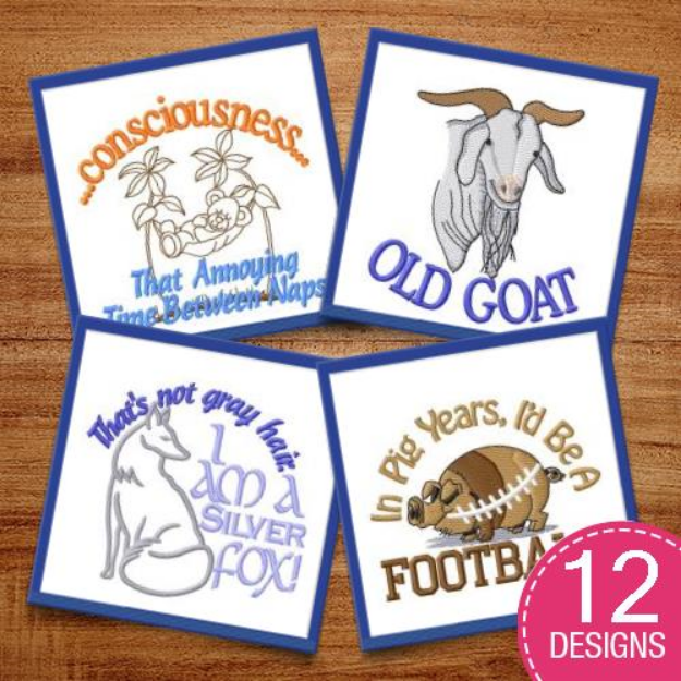 Picture of Funny Animal Sayings Embroidery Design Pack
