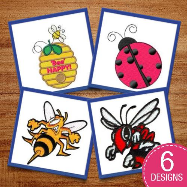 Picture of Bees, Bugs & Insects Embroidery Design Pack