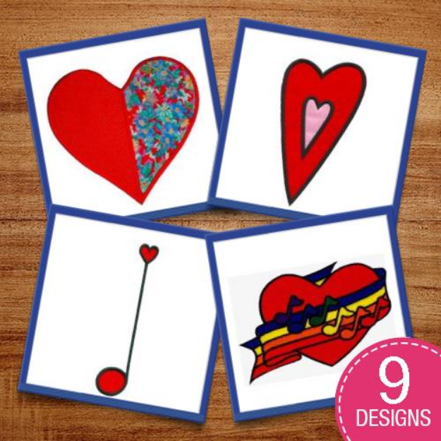 Picture of Valentines Day Hearts & Love Embroidery Design Pack