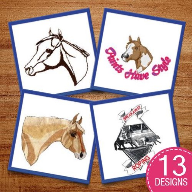 Picture of Horses Have Style Embroidery Design Pack