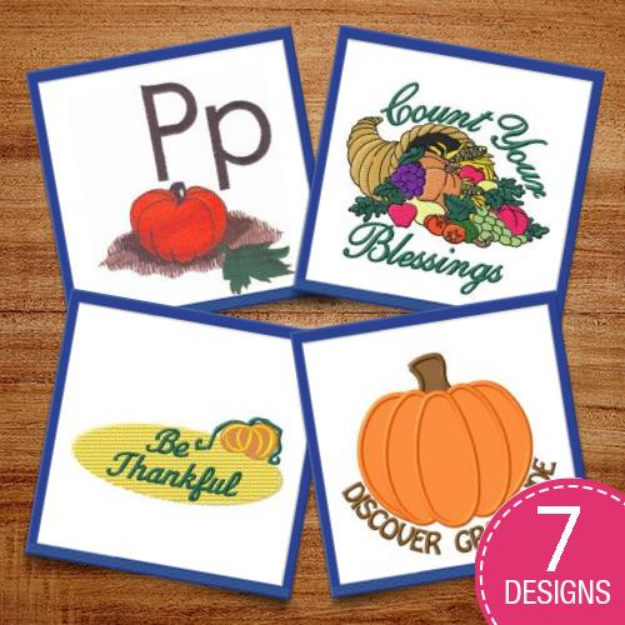 Picture of Be Thankful Embroidery Design Pack