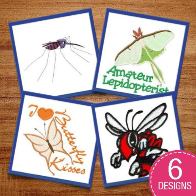 Picture of Flying Insects & Mascots Embroidery Design Pack