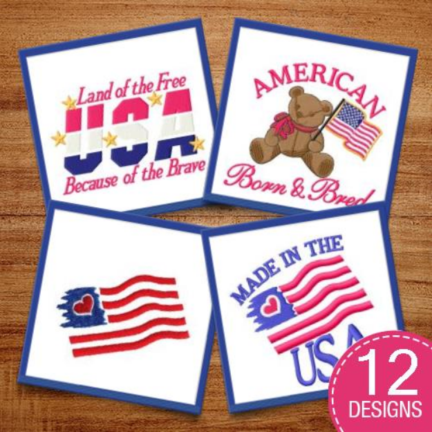Picture of Flags From The US Embroidery Design Pack