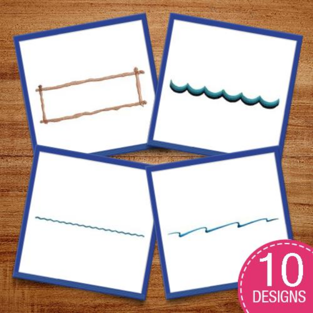 Picture of Linear Frames & Borders Embroidery Design Pack
