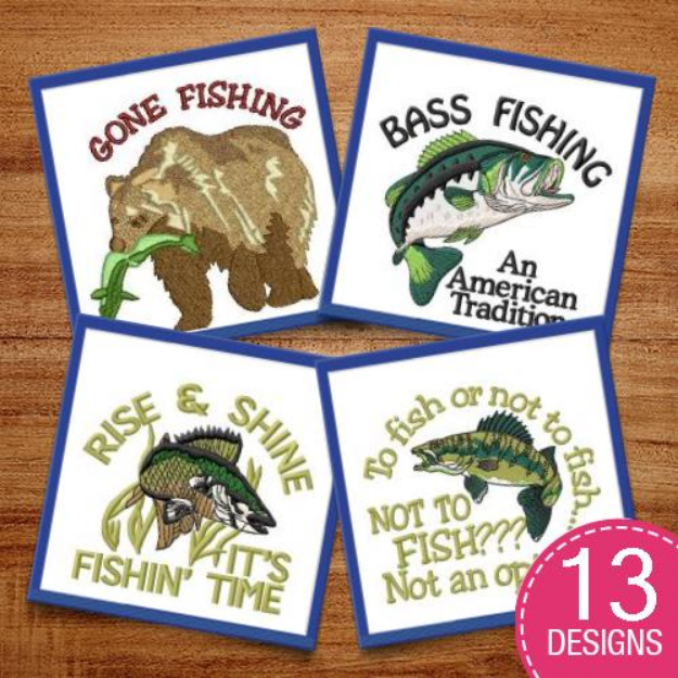 Picture of Gone Fishing Embroidery Design Pack