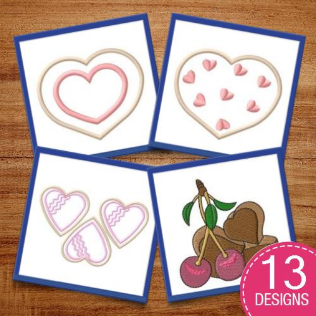 Picture of Valentines Day Candy Embroidery Design Pack