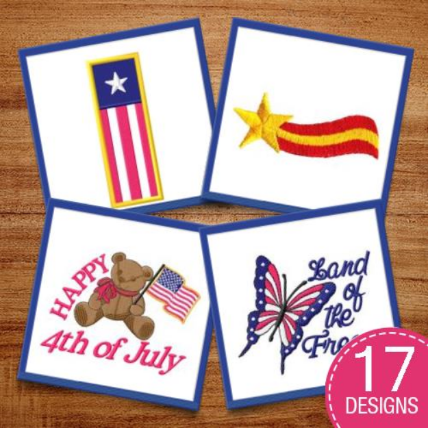 Picture of Land Of The Free Embroidery Design Pack