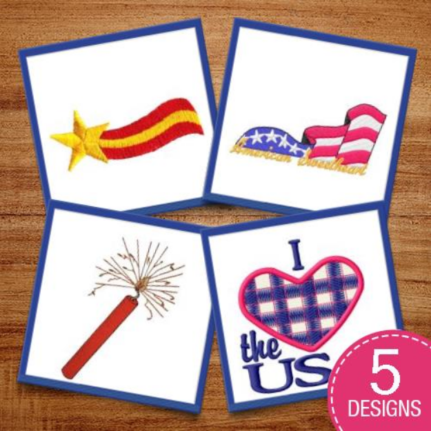 Picture of Love The USA Embroidery Design Pack