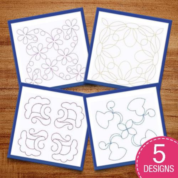 Picture of Bluework Flowers Embroidery Design Pack