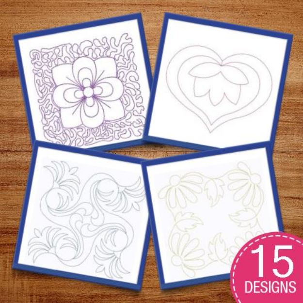 Picture of Floral Quilt Squares Embroidery Design Pack