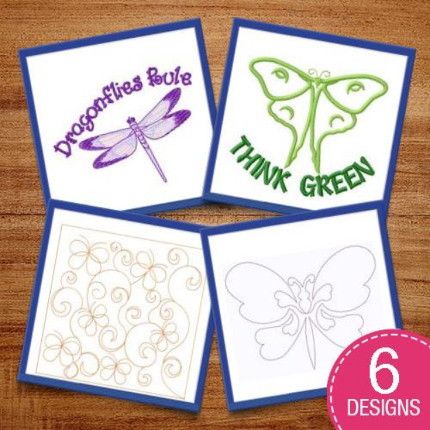 Picture of Bugs & Butterflies Embroidery Design Pack