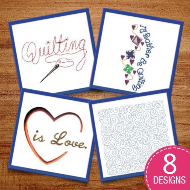 Picture of Quilting With Flowers & Swirls Embroidery Design Pack