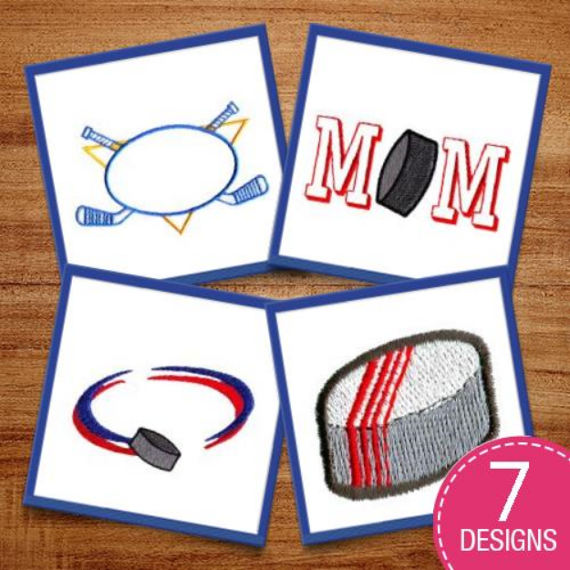 Picture of Hockey Shots Embroidery Design Pack