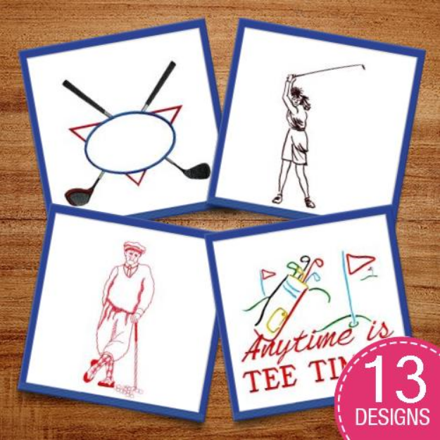 Picture of Anytime Is Tee Time Embroidery Design Pack