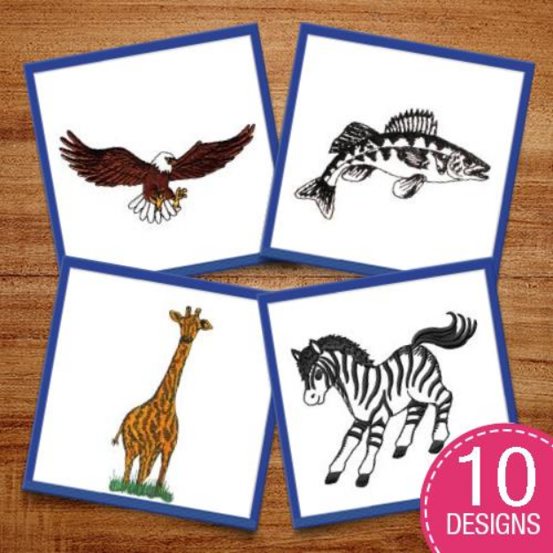 Picture of A Is For Animals Embroidery Design Pack