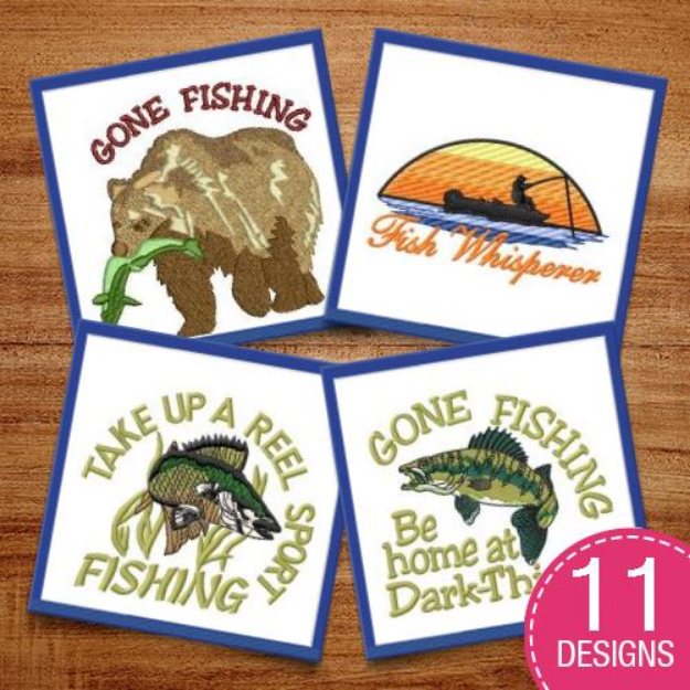 Picture of Hooked On Fish! Embroidery Design Pack