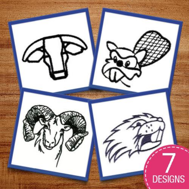 Picture of Amazing Animal Outlines Embroidery Design Pack