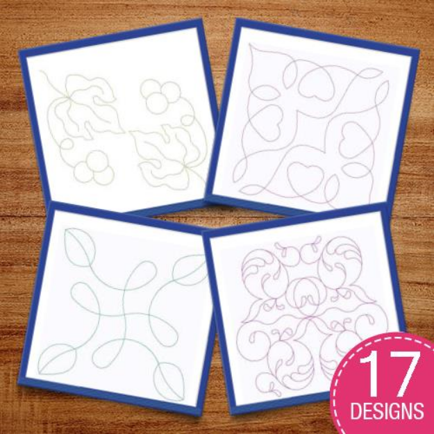 Picture of Quilt Block Swirls Embroidery Design Pack