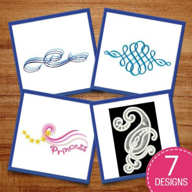 Picture of Swirl Embellishments Embroidery Design Pack