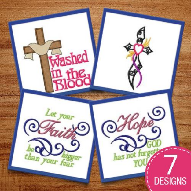 Picture of Relgious Crosses & Sayings Embroidery Design Pack