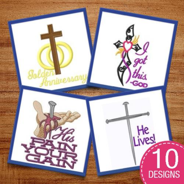 Picture of He Lives! Embroidery Design Pack