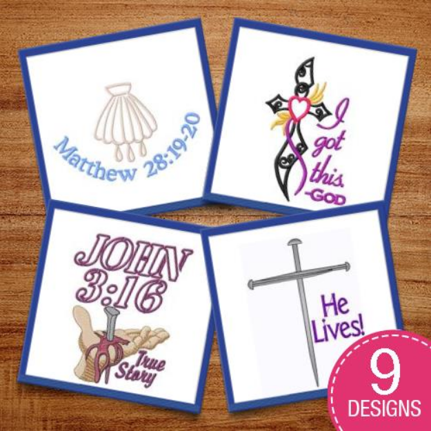 Picture of John 3:16 Embroidery Design Pack