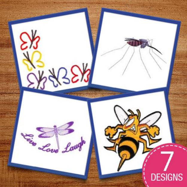 Picture of Flying Insects! Embroidery Design Pack