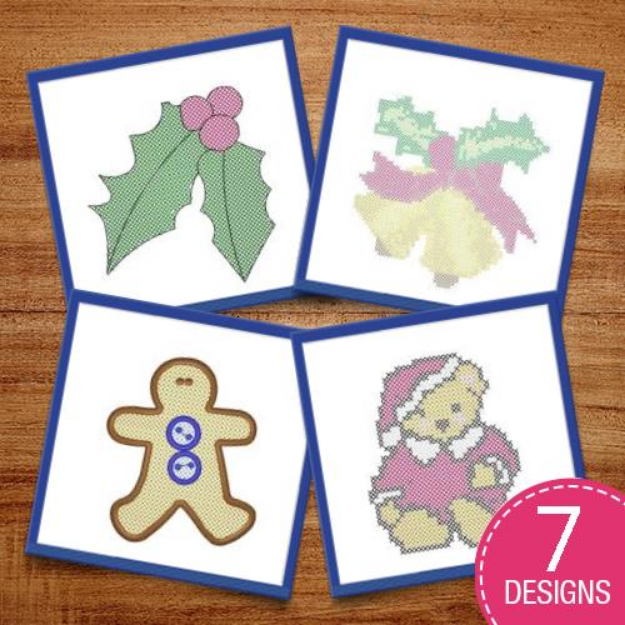 Picture of Christmas Holidays Cross Stitch Embroidery Design Pack