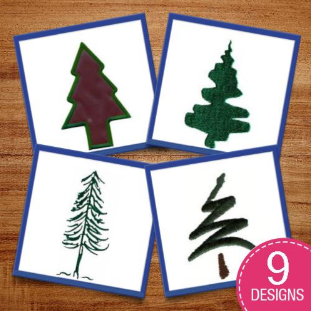 Picture of Christmas Trees Embroidery Design Pack