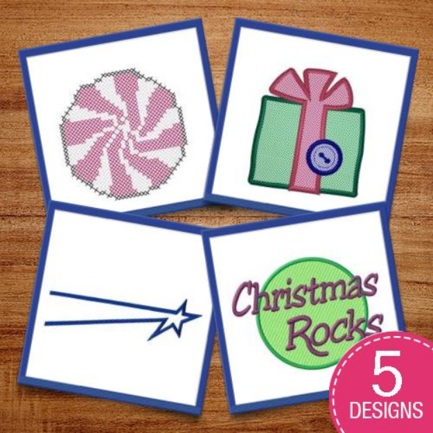 Picture of Christmas Rocks Embroidery Design Pack