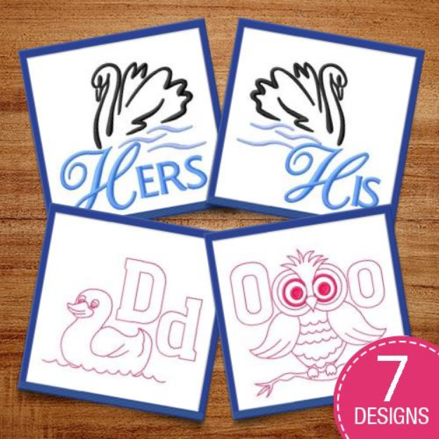 Picture of Outlines Of Birds Embroidery Design Pack