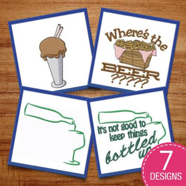 Picture of Where Are The Drinks? Embroidery Design Pack