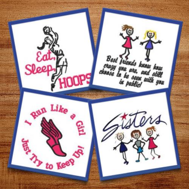 Picture of Run Like A Girl Embroidery Design Pack