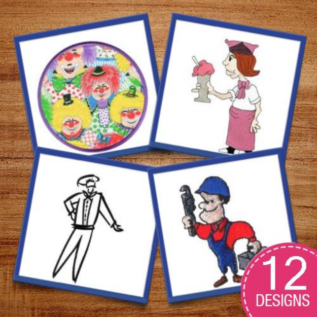 Picture of Hard Working Occupations Embroidery Design Pack