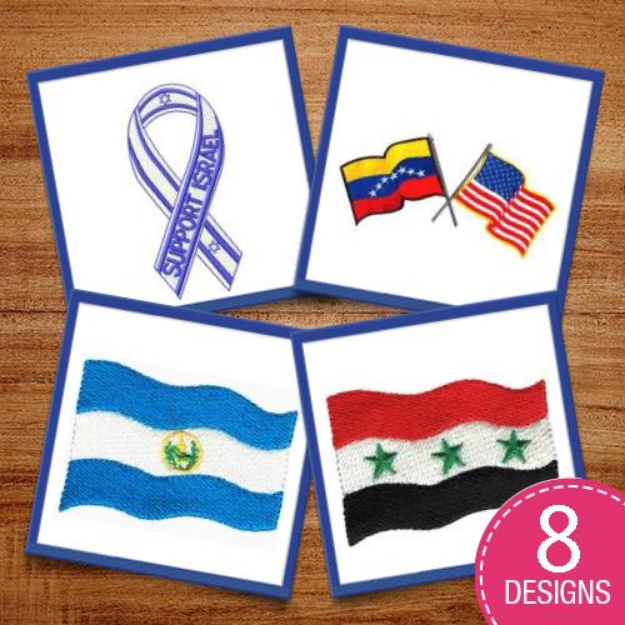 Picture of International Flags & Symbols Embroidery Design Pack