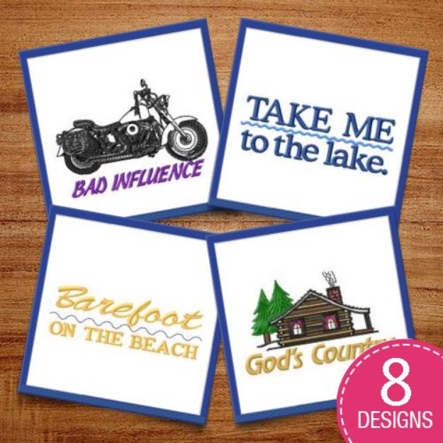 Picture of Outdoor Hobbies & Captions Embroidery Design Pack