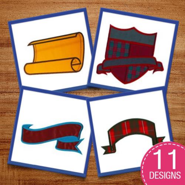 Picture of Crests, Banners & Shields Embroidery Design Pack