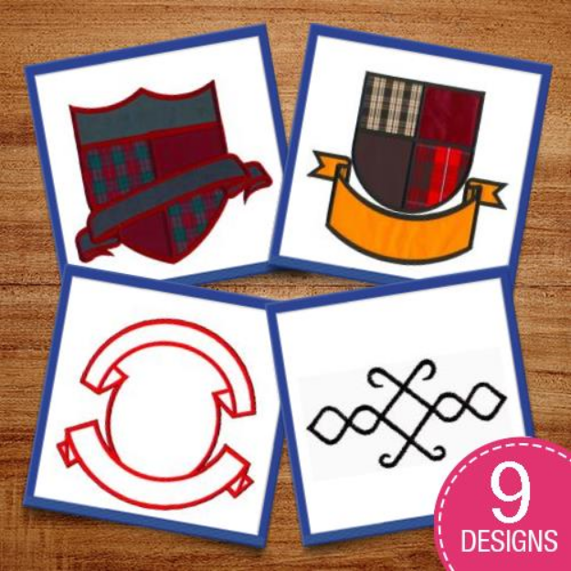 Picture of Crests, Scrolls & Banners Embroidery Design Pack