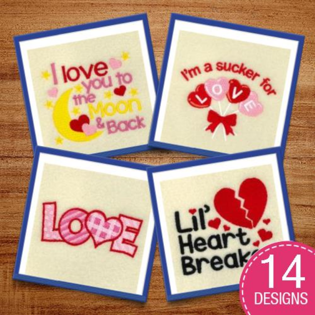 Picture of Toddler Valentine Sayings Embroidery Design Pack