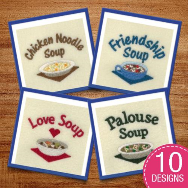 Picture of Soup Recipe Labels Embroidery Design Pack
