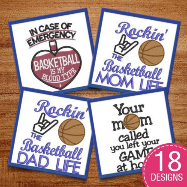 Picture of Basketball In My Blood Embroidery Design Pack