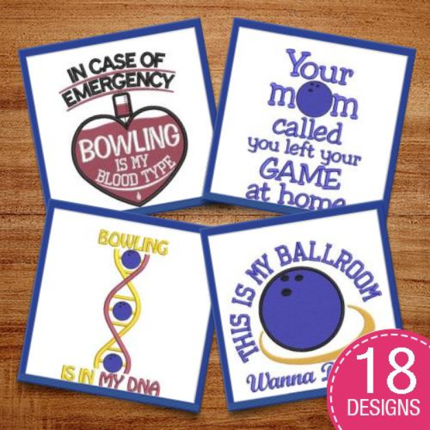 Picture of Bowling In My Blood Embroidery Design Pack