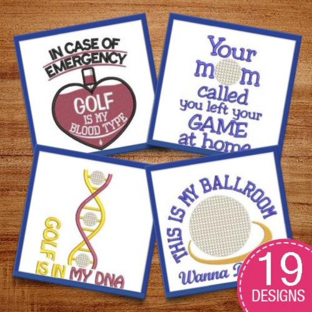 Picture of Golf In My Blood Embroidery Design Pack
