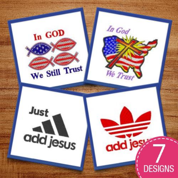 Picture of Just Add Jesus Embroidery Design Pack