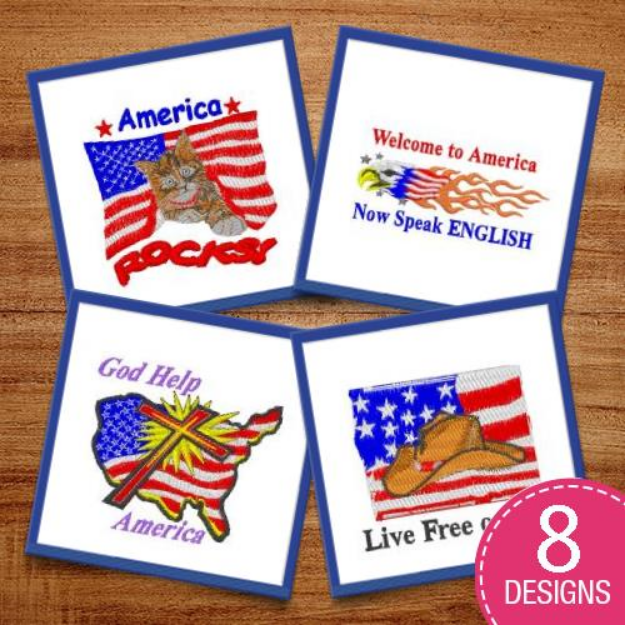 Picture of American Symbols Embroidery Design Pack