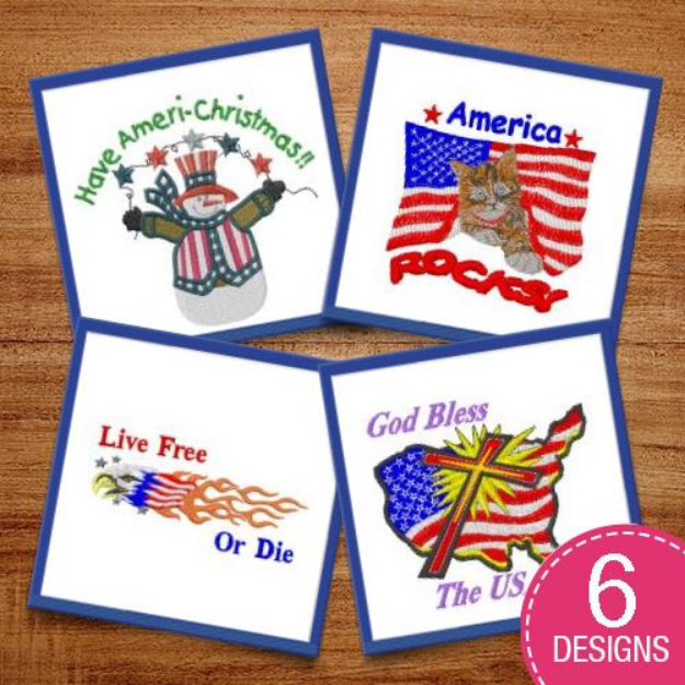 Picture of Land Of The Free Embroidery Design Pack
