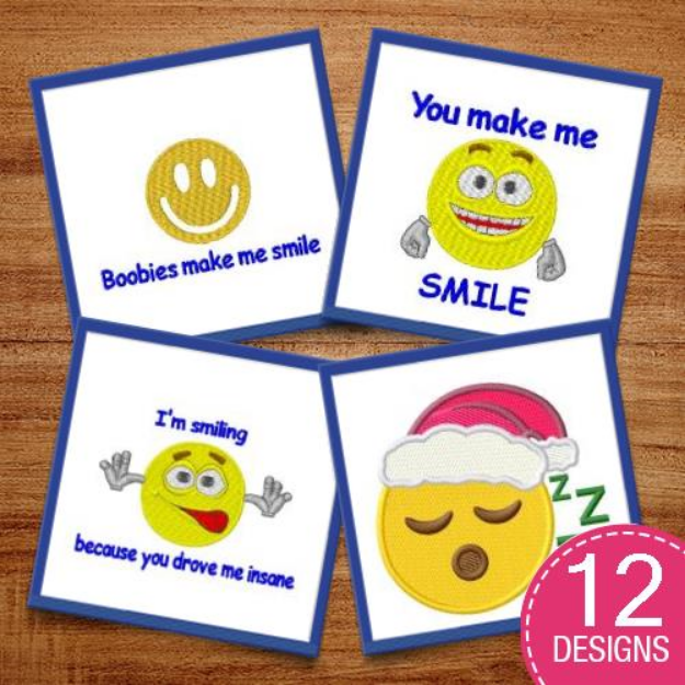 Picture of Smiley Faces Embroidery Design Pack